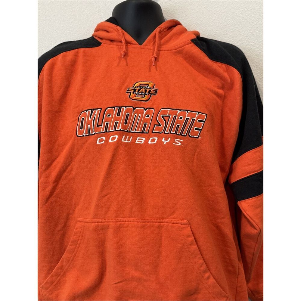 Oklahoma State Cowboys Hoodie Men Large Orange Sweatshirt‎ Pullover NCAA